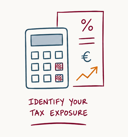 Illustration representing the calculation of potential tax exposure