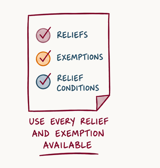Illustration representing available tax reliefs and exemptions